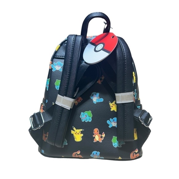 Loungefly Pokemon Starter Black Mini Backpack - Picture 4 of 6